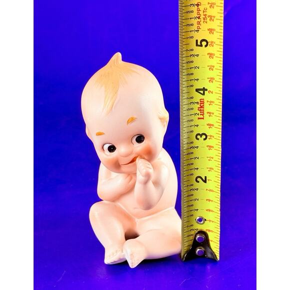 VTG Lefton Kewpie Doll Sucking Thumb Bisque Figurine 5" Cupid Baby Grannycore - Picture 9 of 10